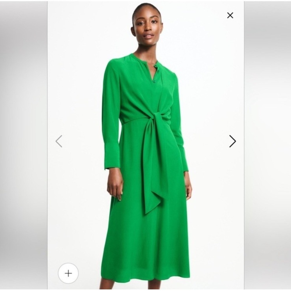 The Fold Women's Rimini Wrap Dress Size Small Green Silk Emerald FLAW